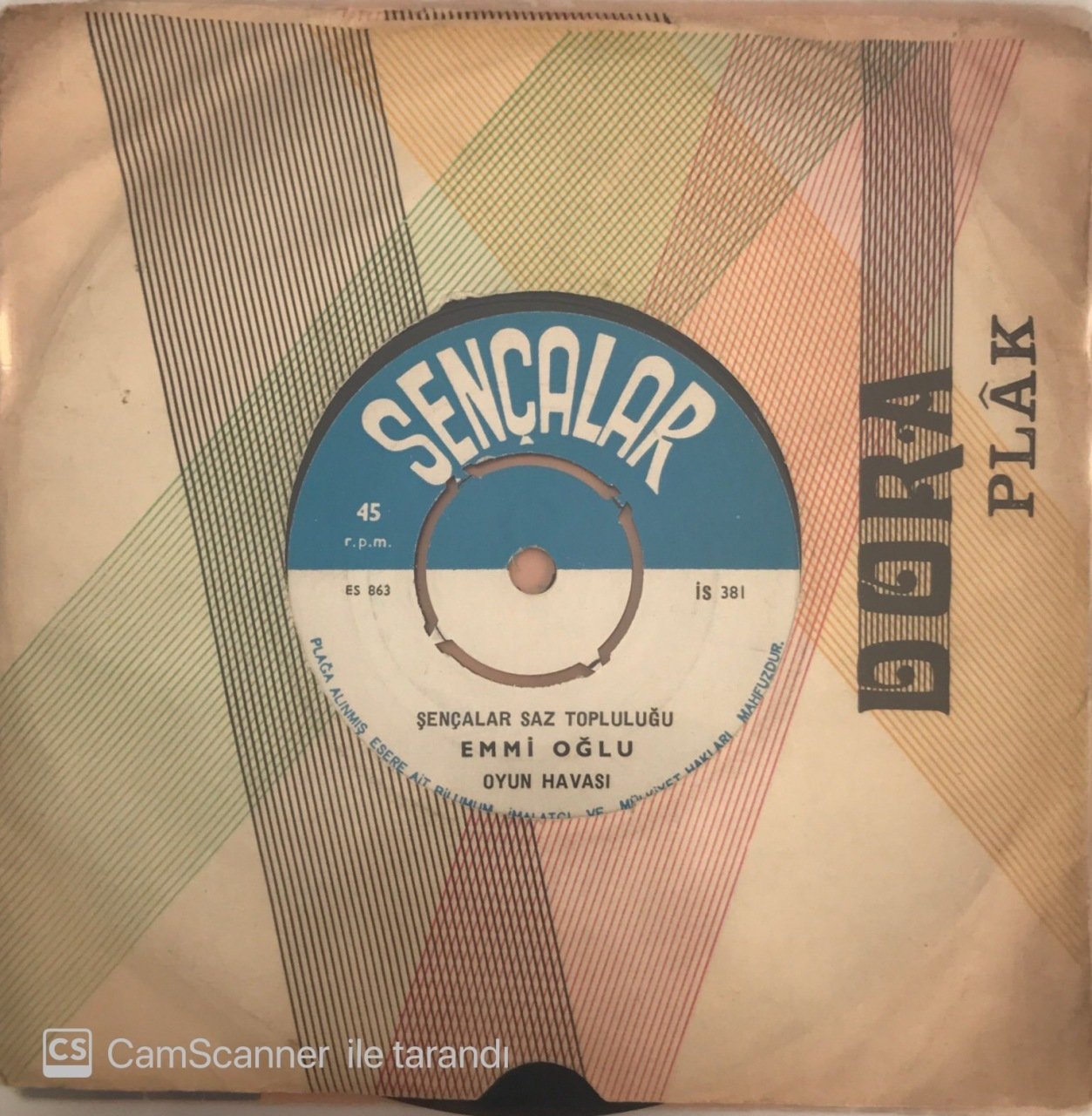 Şençalar Saz Topluluğu Saba Çiftetelli 45lik