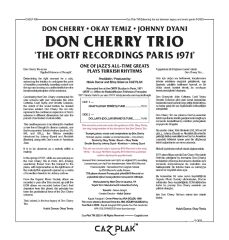 Don Cherry Trio / Don Cherry -Okay Temiz- Johnny Dyani / The Ortf Recordings Paris 1971 LP