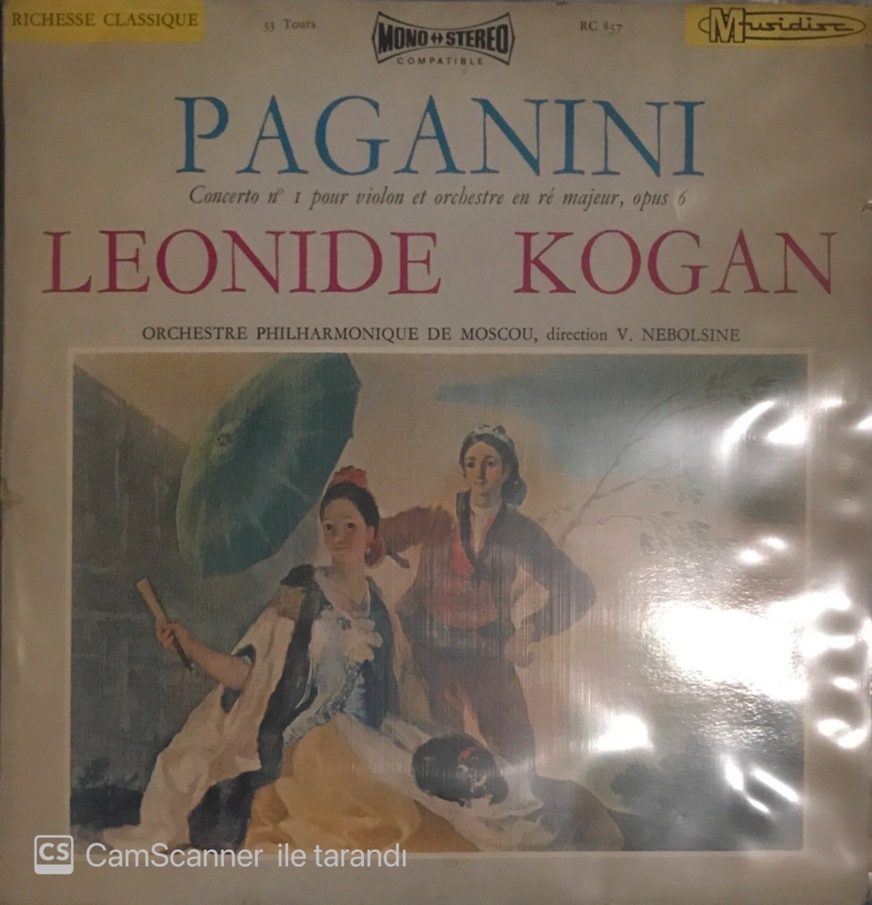Paganini Concerto No.1 Pour Violon Et Orchestre En Re Majeur Opus 6 Leonide Kogan LP