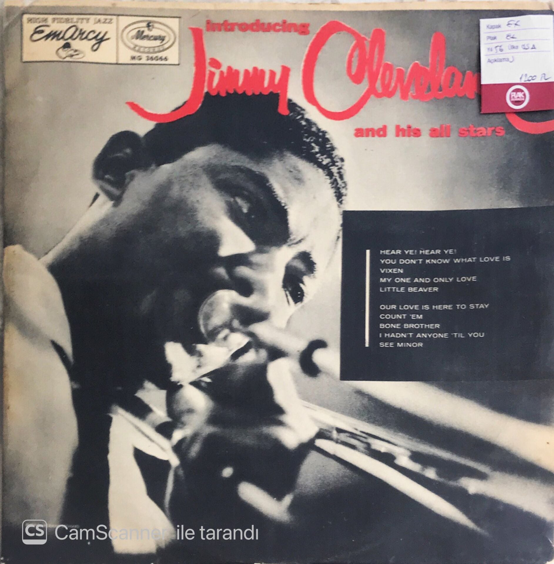 Introducing Jimmy Cleveland And His All Stars - LP