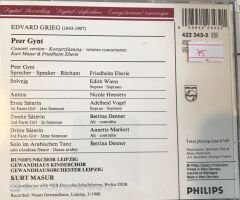 Edvard Grieg Peer Gynt Gewandhausorchester Leipzig - Kurt Masur CD