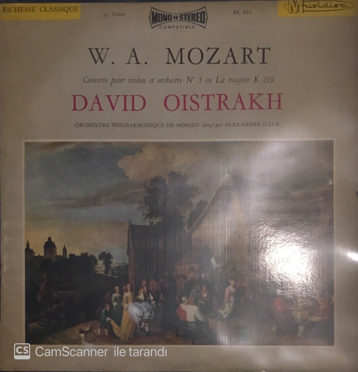 W.A. Mozart Concerto Pour Violon Et Orchestre No.5 En La Majeur K 219 David Oistrakh LP