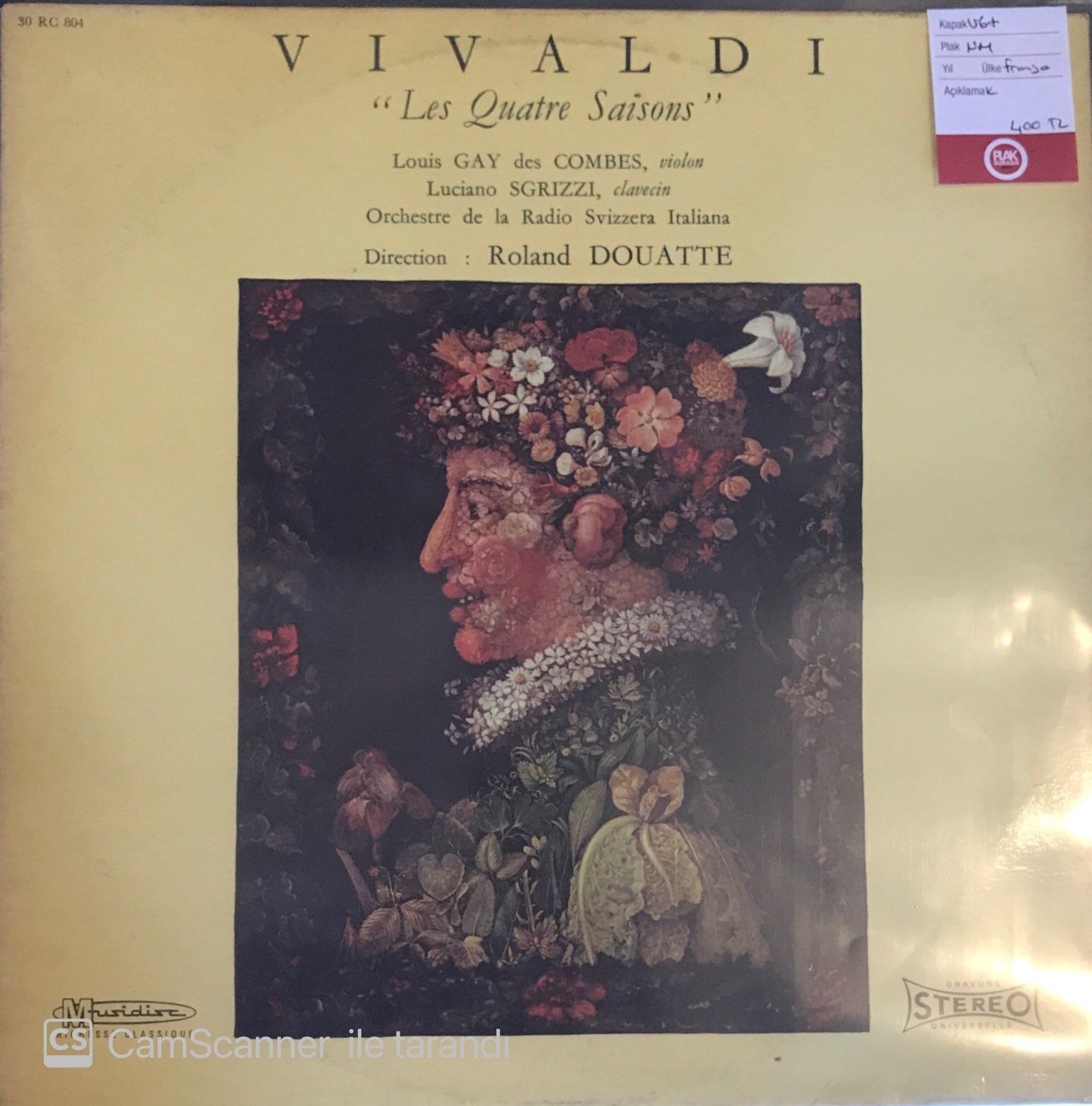 Vivaldi - Les Quatre Saisons  ( Dört Mevsim ) LP