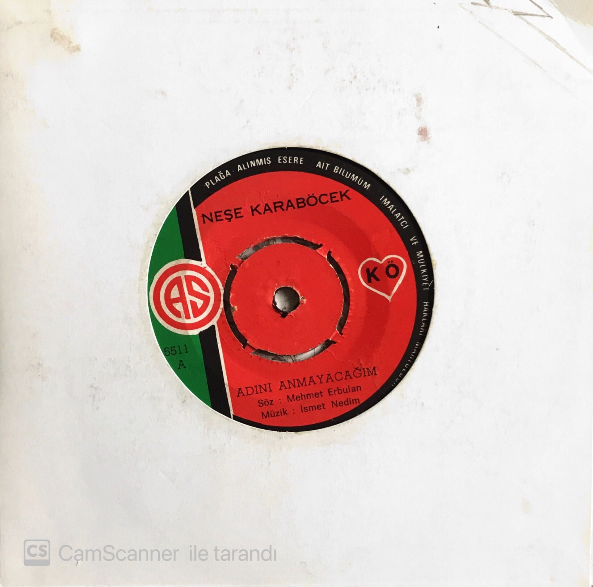 Neşe Karaböcek Adını Anmayacağım 45lik