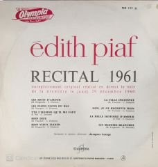 Edith Piaf - Recital 1961 LP