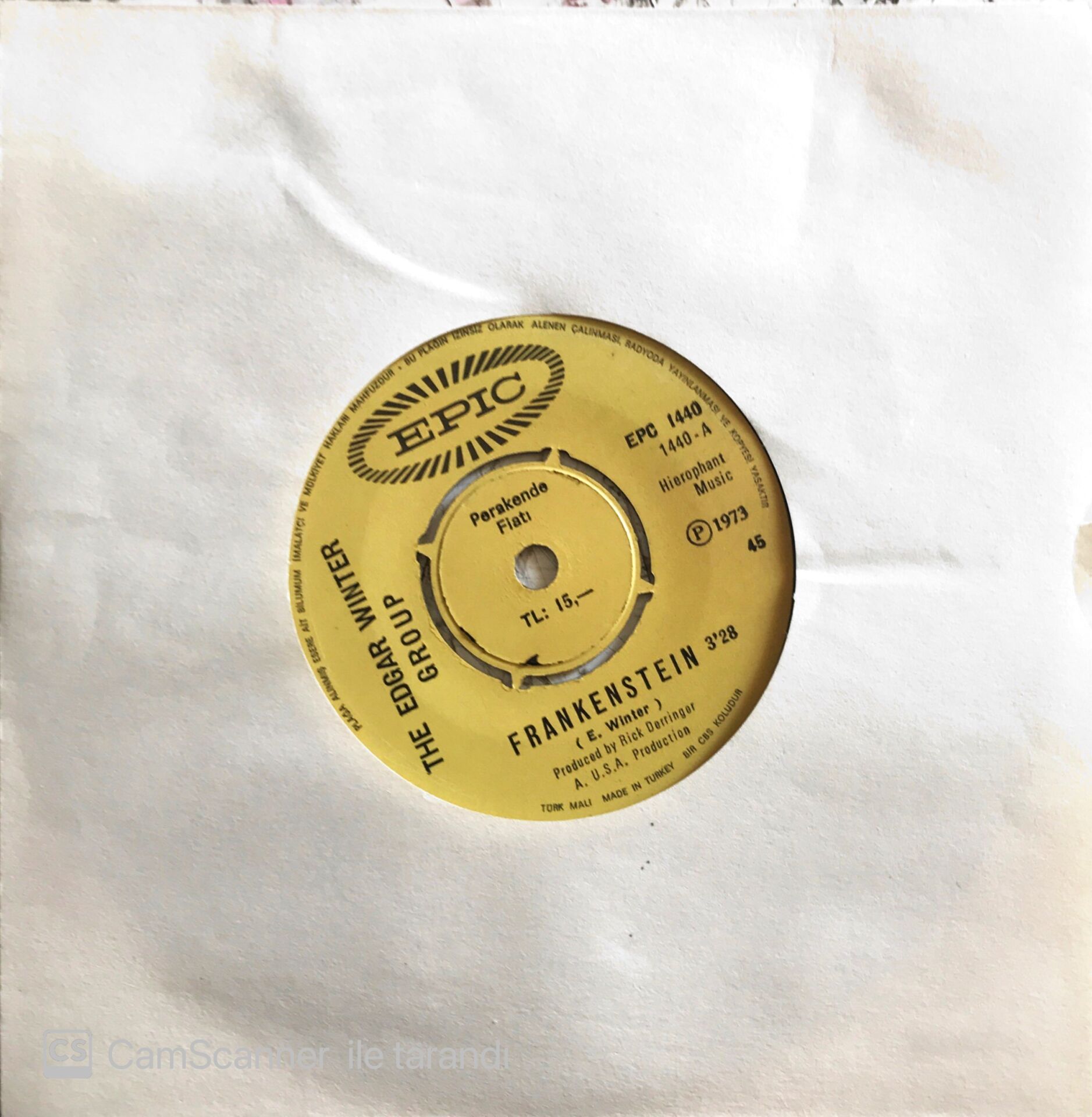 The Edgar Winter Group - Undercover Man/Frankenstein - 45'lik