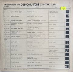 Invitation To Denon Pcm Digital Jazz LP