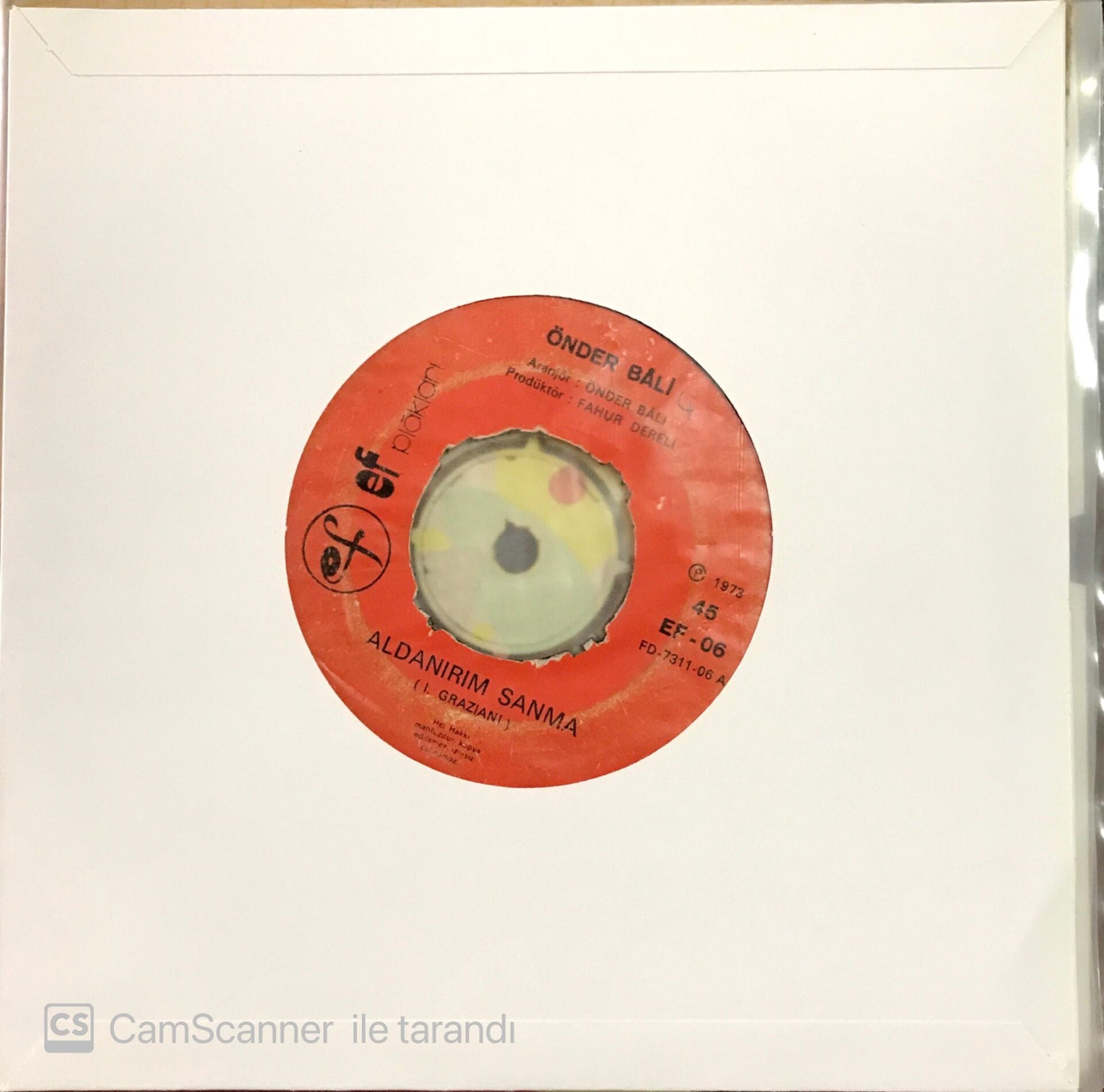 Önder Bali Aldanırım Sanma 45lik