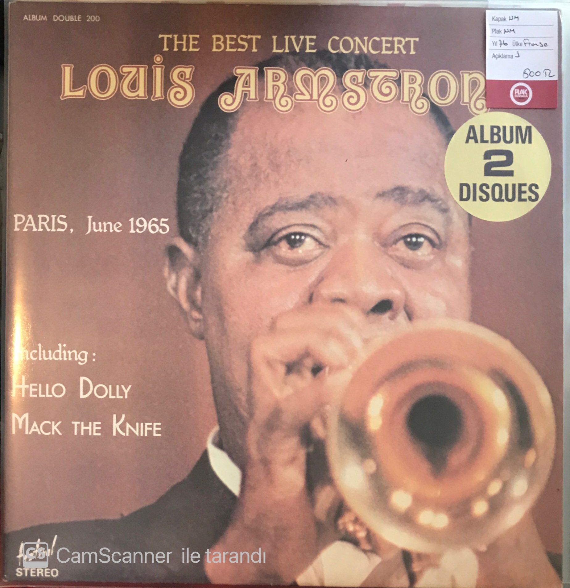 The Best Live Concert Louis Armstrong Double LP