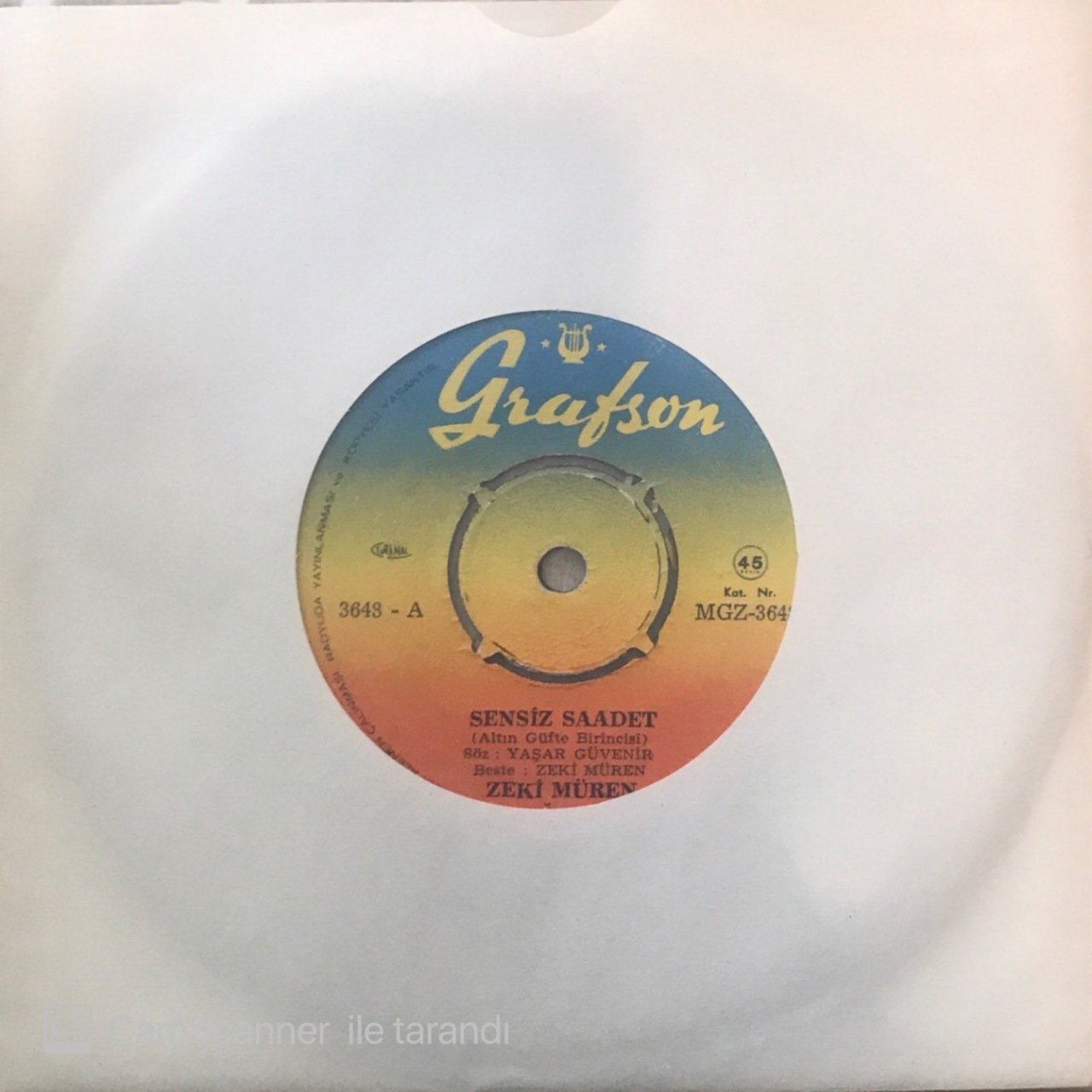 Zeki Müren Sensiz Saadet 45lik
