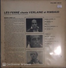 Leo Ferre Chante Verlaine Et Rimbaud Vol. II LP
