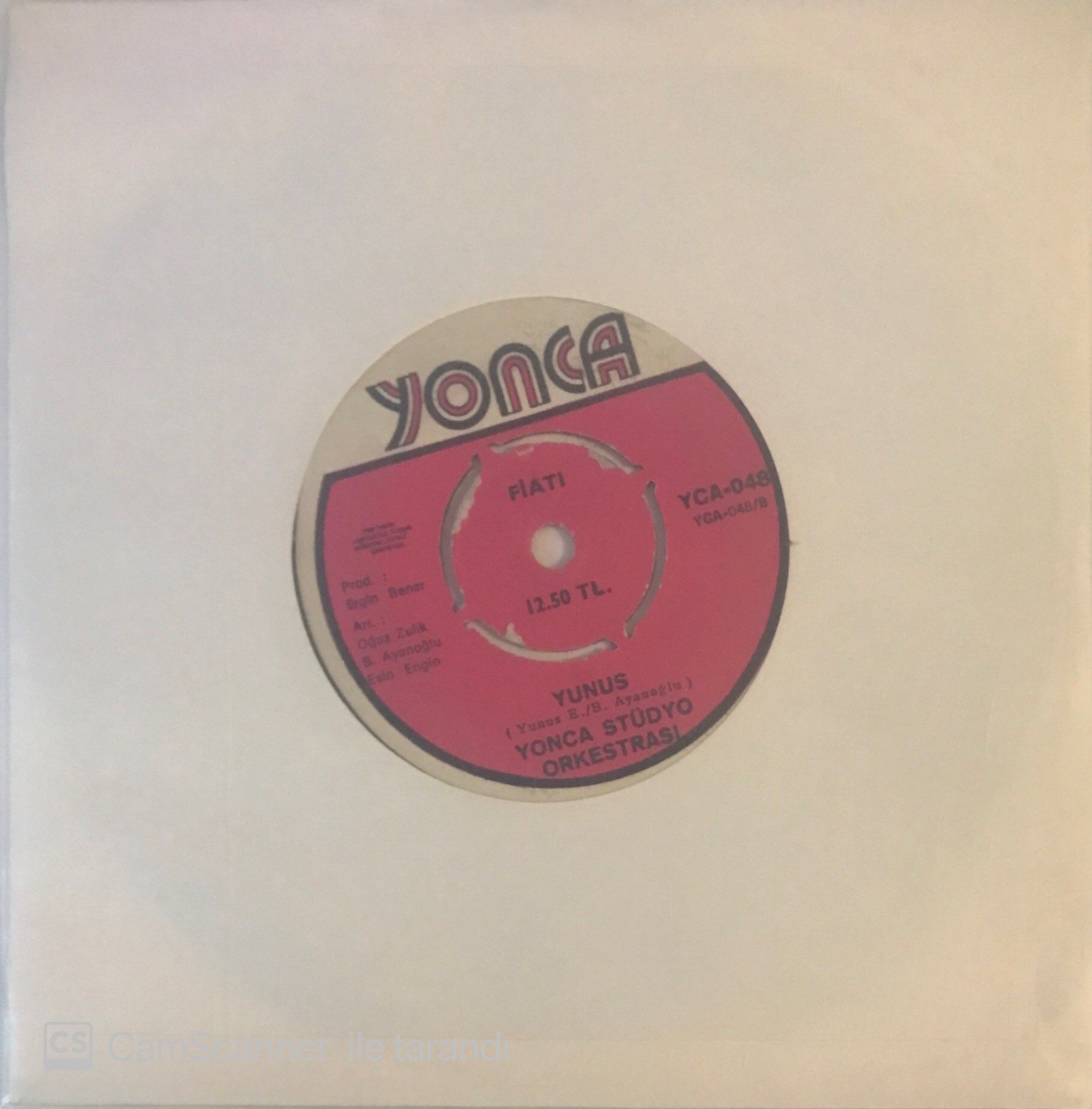 Yonca Stüdyo Orkestrası Yunus 45lik
