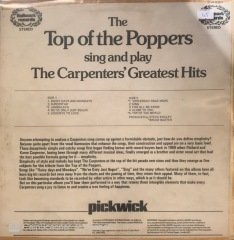 The Carpenters' Greatest The Top Of The Poppers Sing And Play The Carpenters' Greatest Hits LP