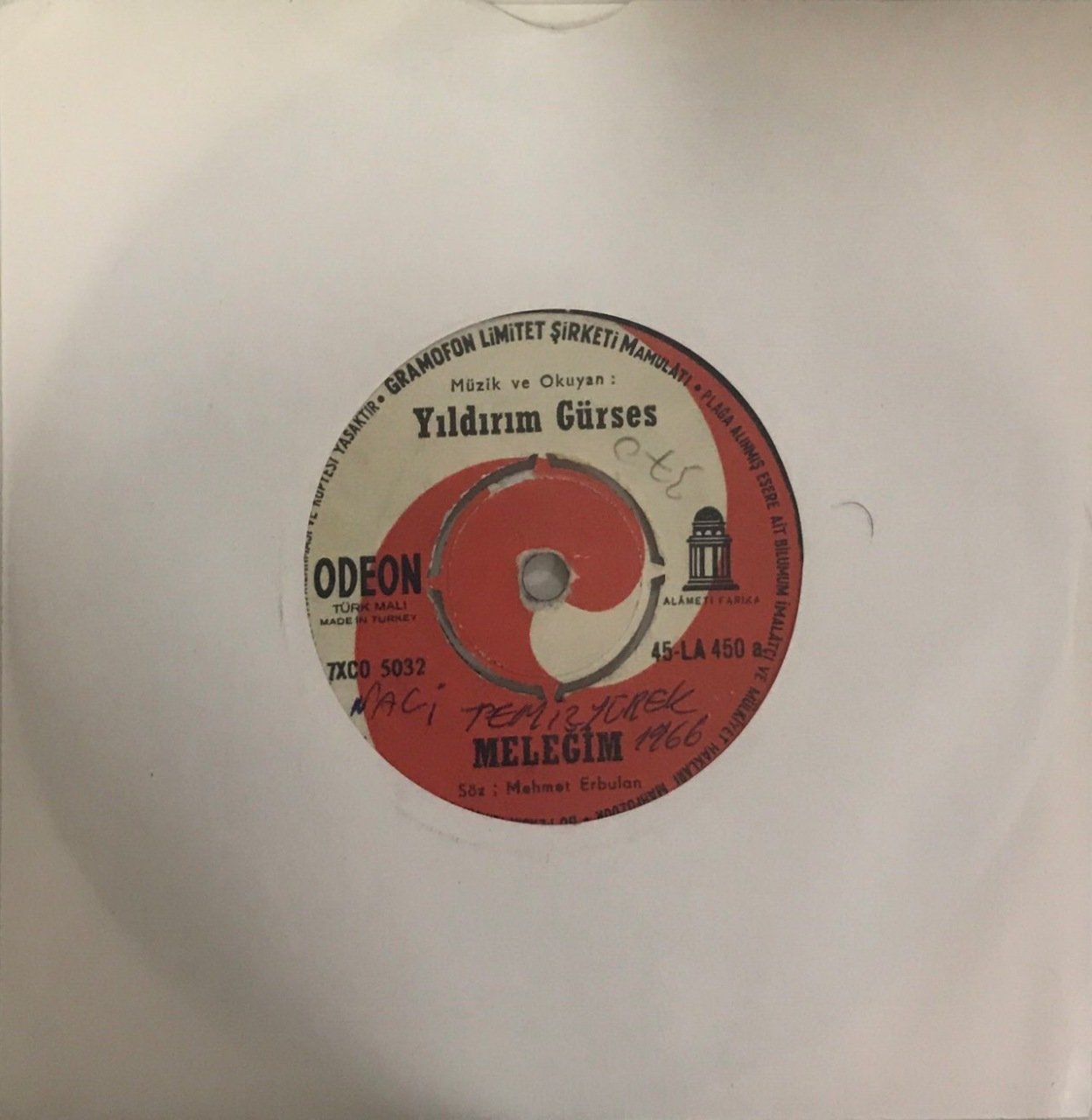 Yıldırım Gürses Meleğim 45lik