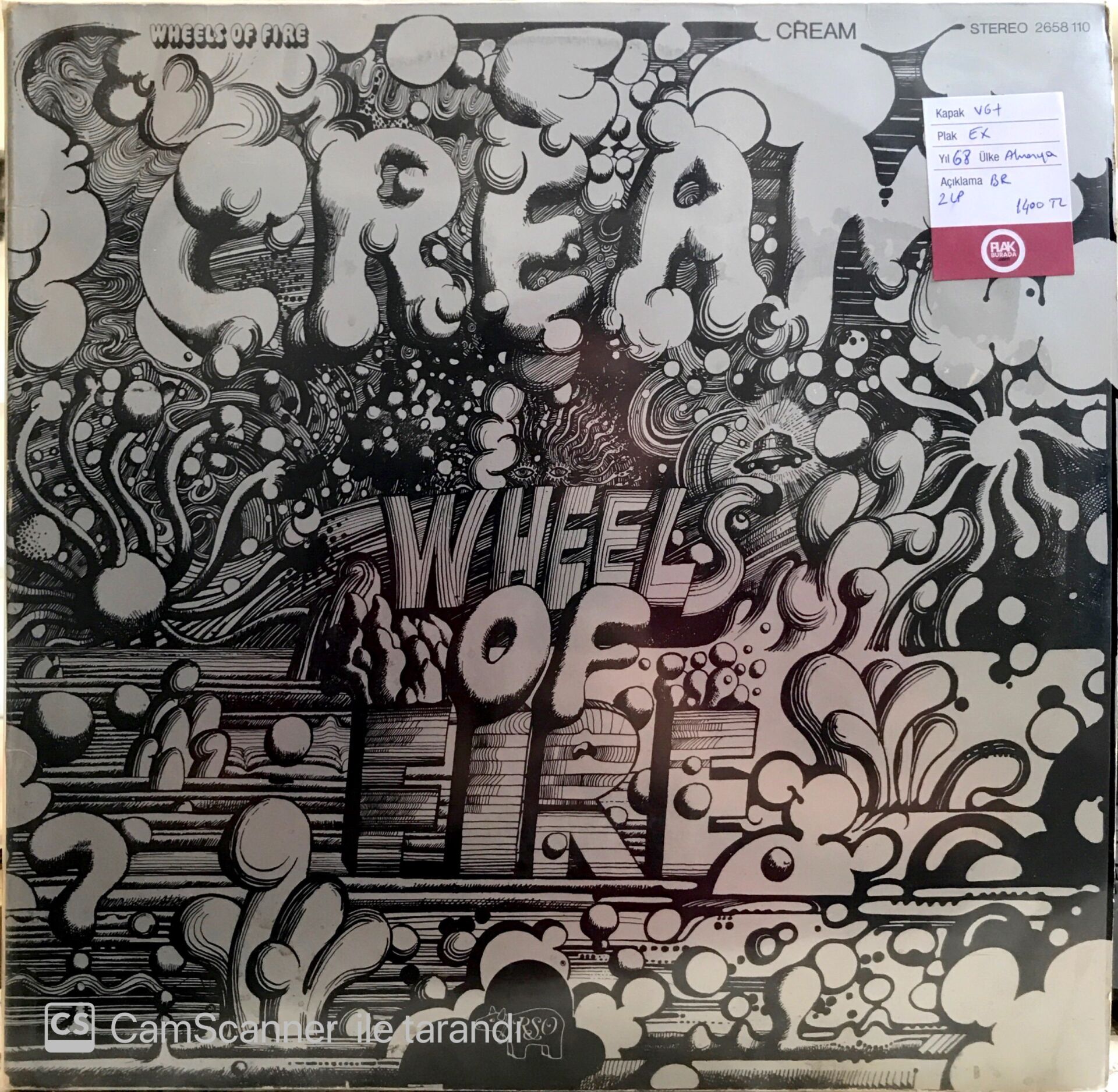 Cream Wheels Of Fire Double LP