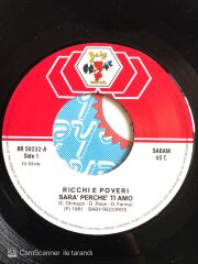 Ricchi & Poveri - Sara Perche Ti Amo - 45'lik