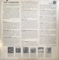Edith Piaf - Piaf Chansons LP