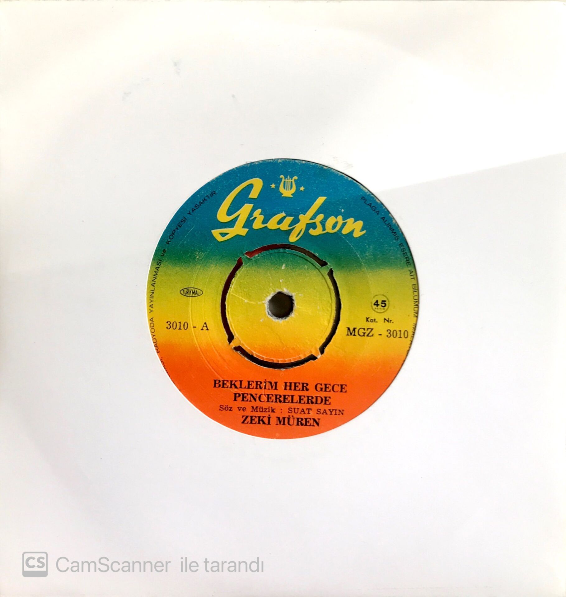 Zeki Müren Beklerim Her Gece Pencerelerde 45lik