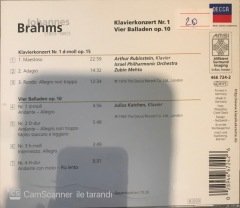 Johannes Brahms Klavierkonzert CD