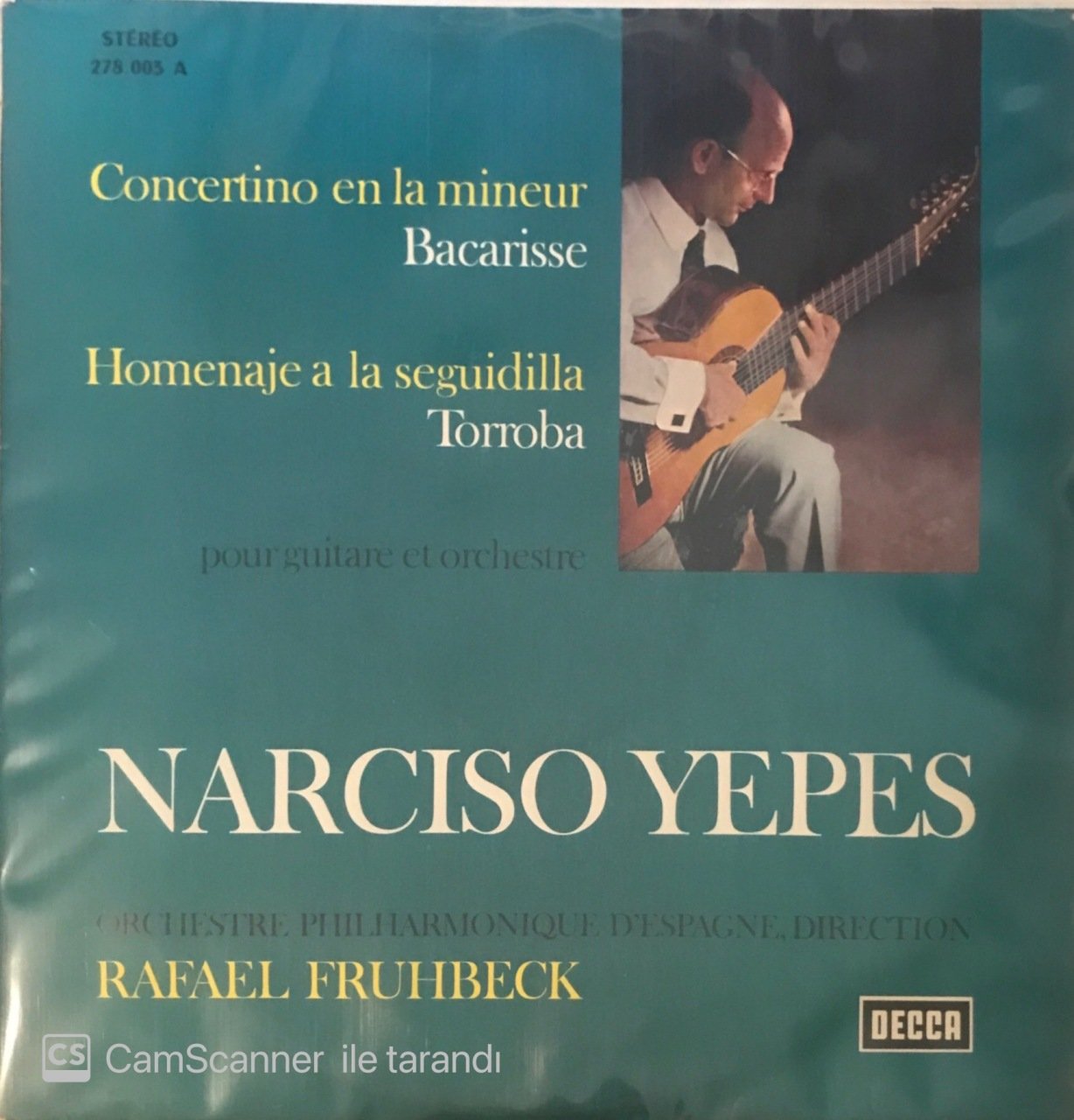 Narciso Yepes Concertino En La Mineur Bacarisse LP