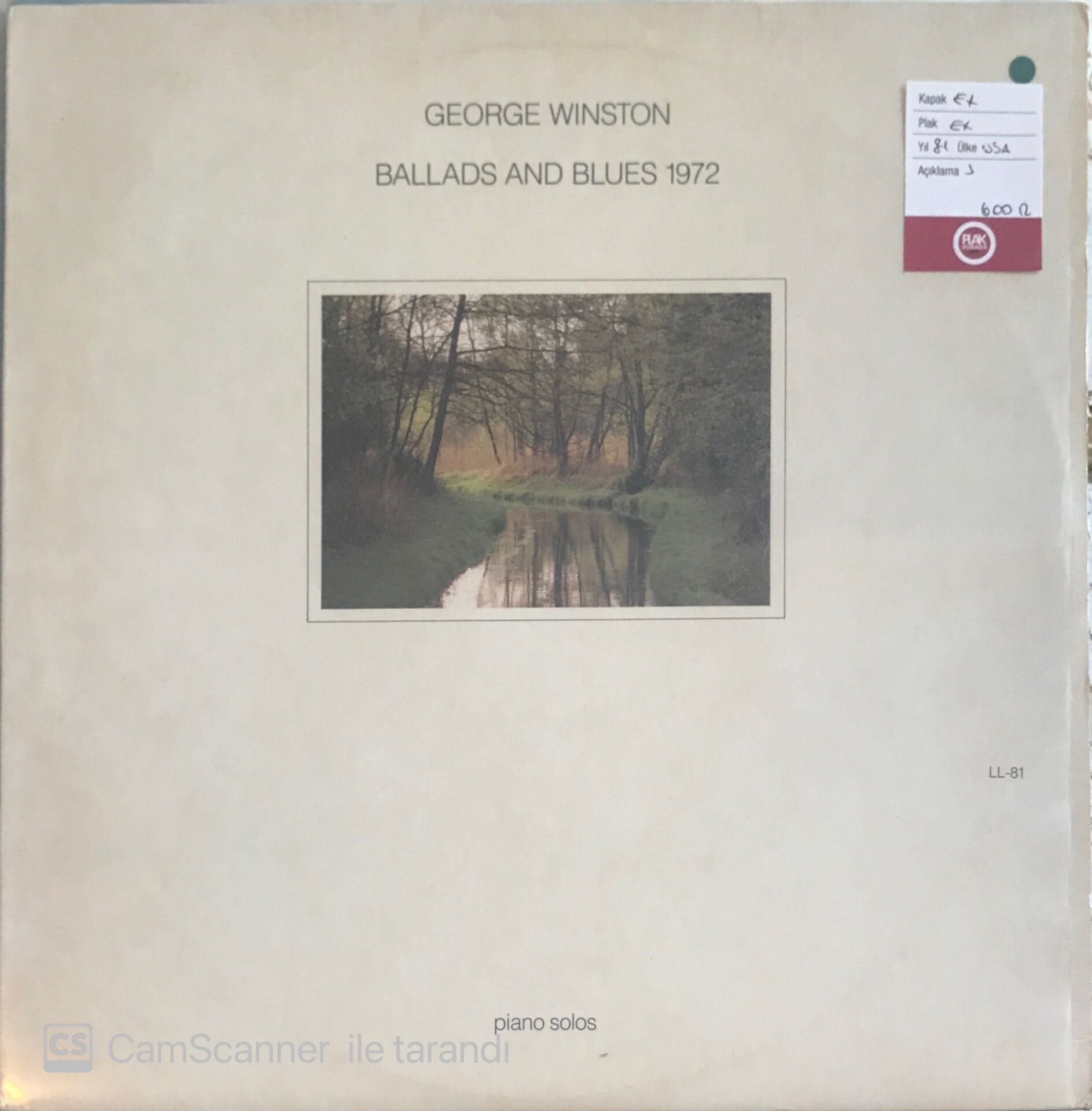 George Winston - Ballads And Blues 1972 LP