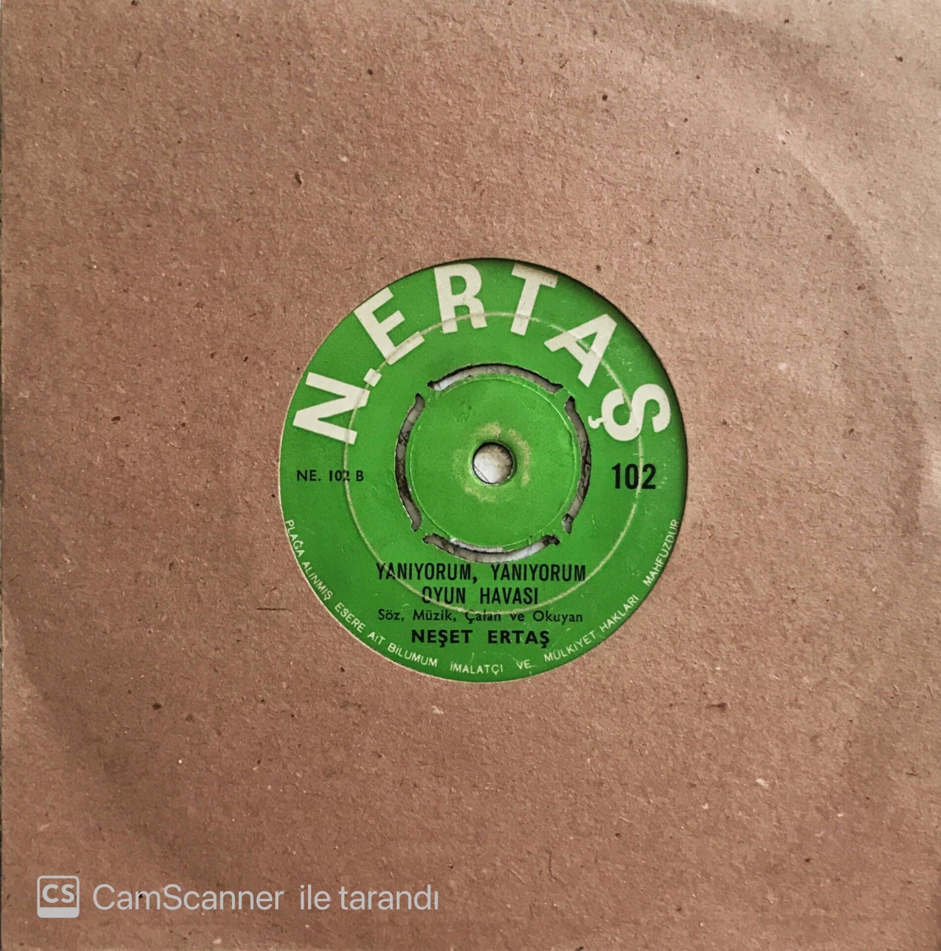 Neşet Ertaş - Engeller Koymuyor Yar Sana Varsam/Yanıyorum Yanıyorum Oyun Havası - 45'lik