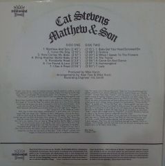 Cat Stevens Matthew And Son Çift LP