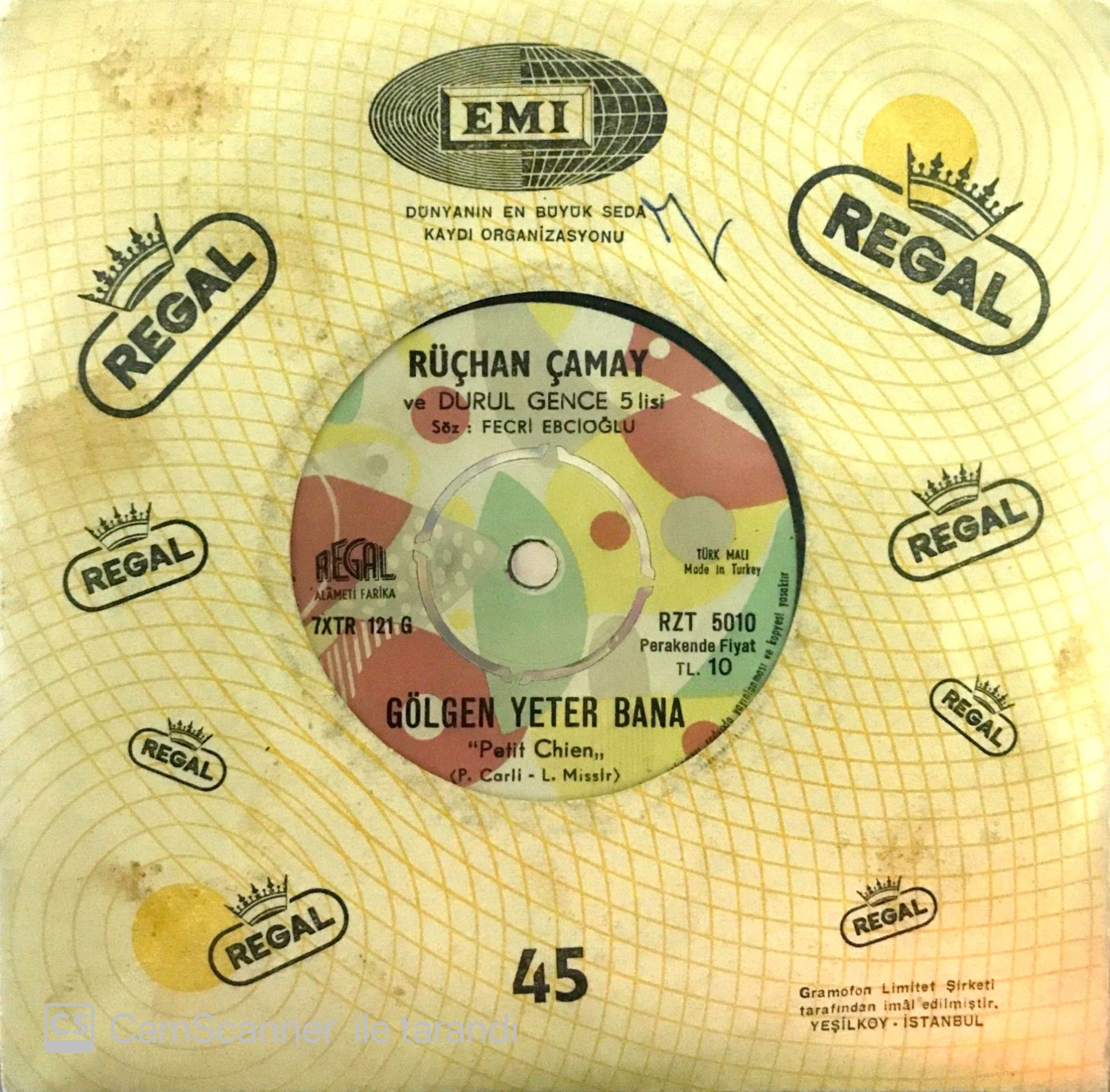 Rüçhan Çamay Gölgen Yeter Bana 45lik