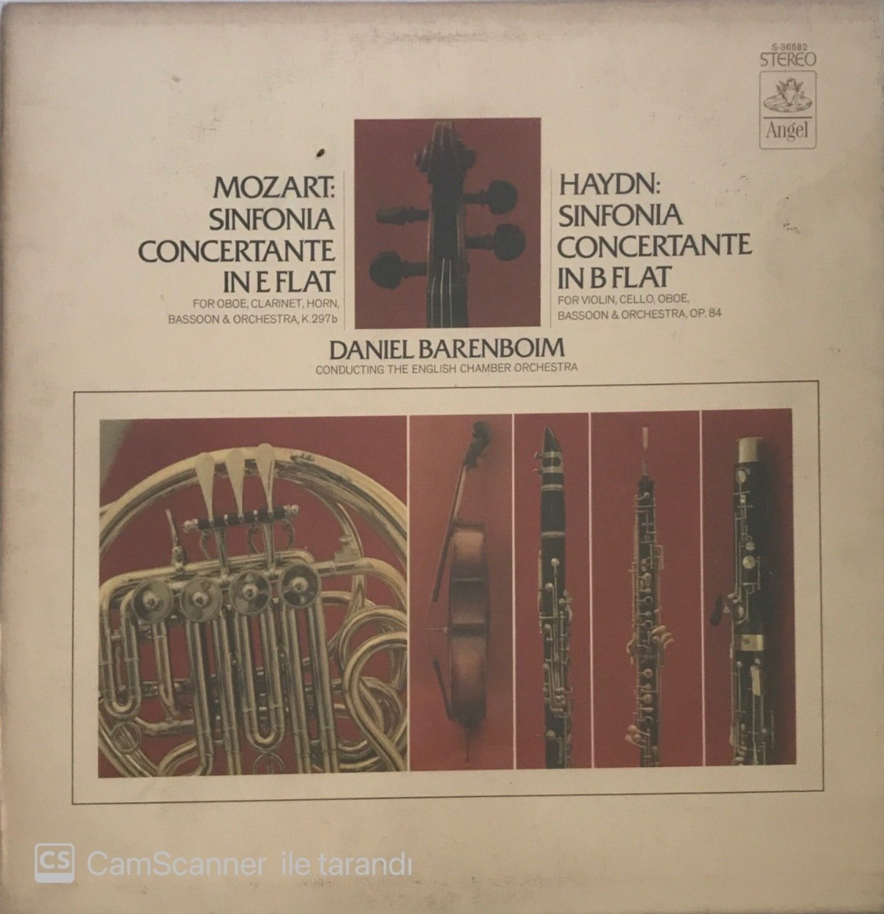Mozart Sinfonia Concertante In E Flat Haydn Sinfonia Concertante In B Flat Daniel Barenboim LP