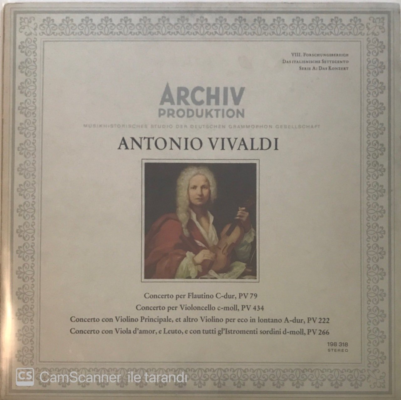 Antonio Vivaldi Concerto Per Flautino C-Dur PV 79 LP
