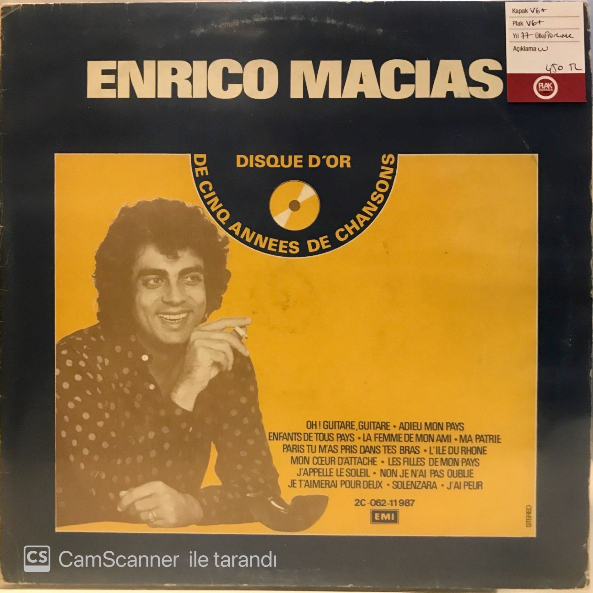 Enrico Macias - Disque D'or LP