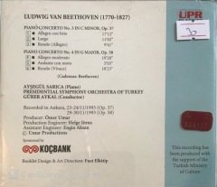 Beethoven Piano Concertos 3-4 Ayşegül Sarıca Gürer Aykal CD