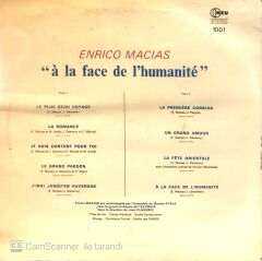 Enrico Macias - A La Face de L'Humanite LP