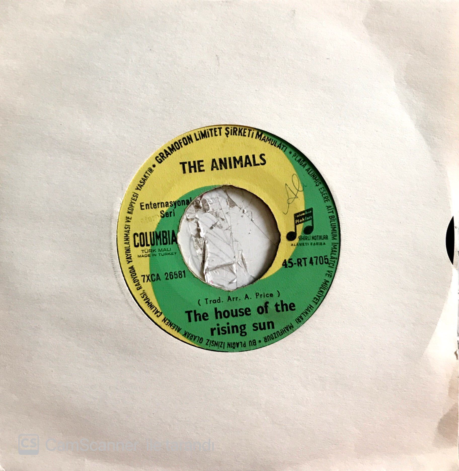 The Animals / The House Of The Rising Sun 45'lik