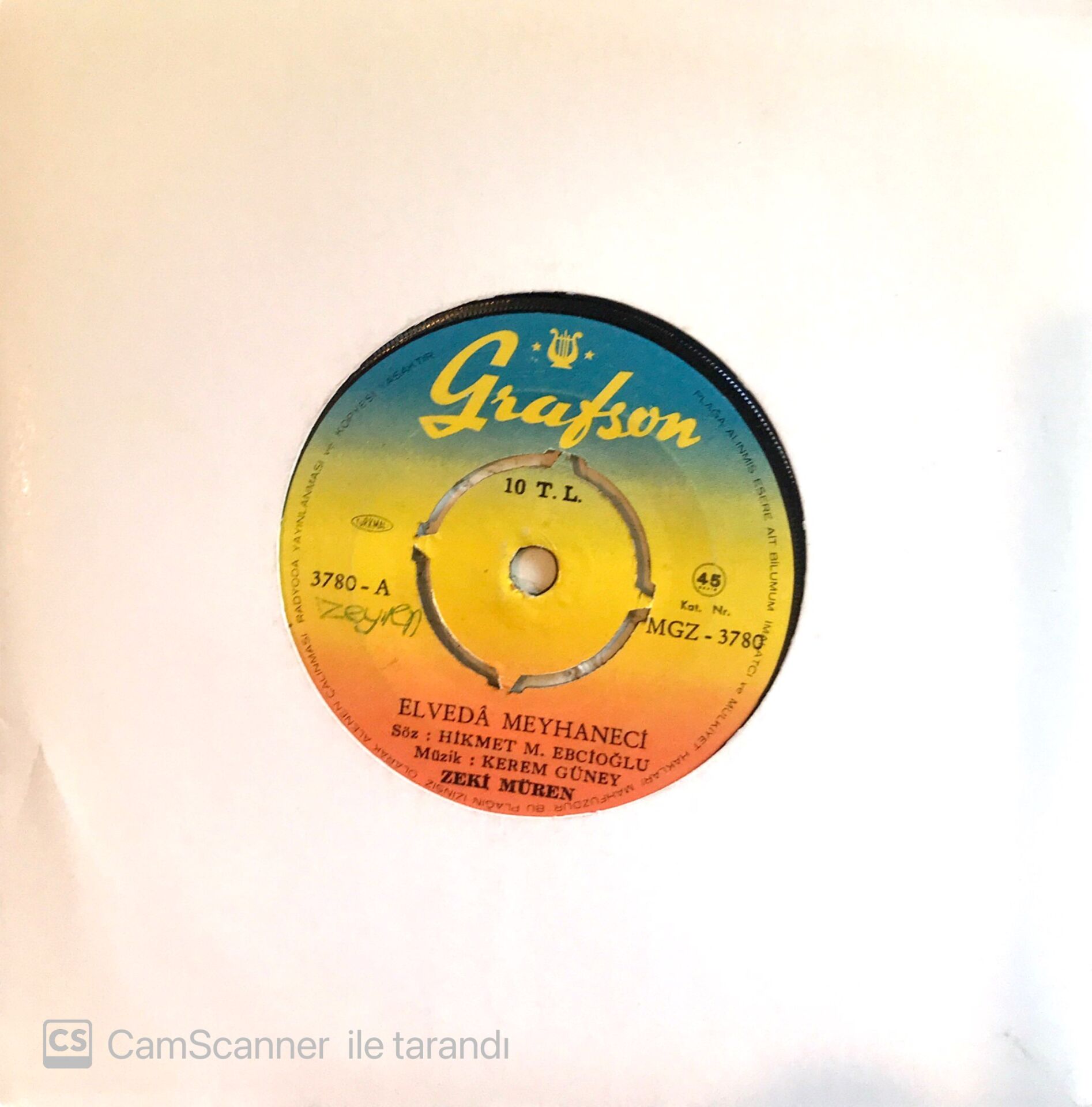 Zeki Müren / Elveda Meyhaneci 45'lik