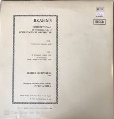 Brahms: Piano Concerto No.1 Rubinstein , Mehta Israel Philharmonic LP