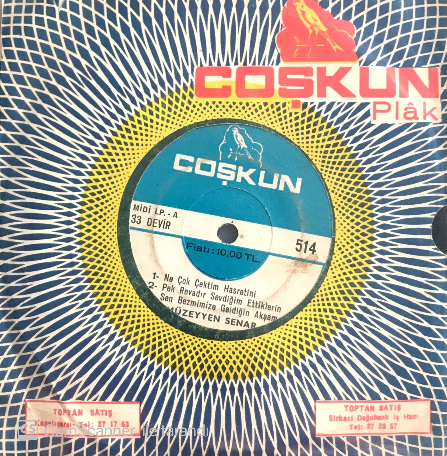 Müzeyyen Senar / Ne Çok Çektim Hasretini Midi LP 45'lik