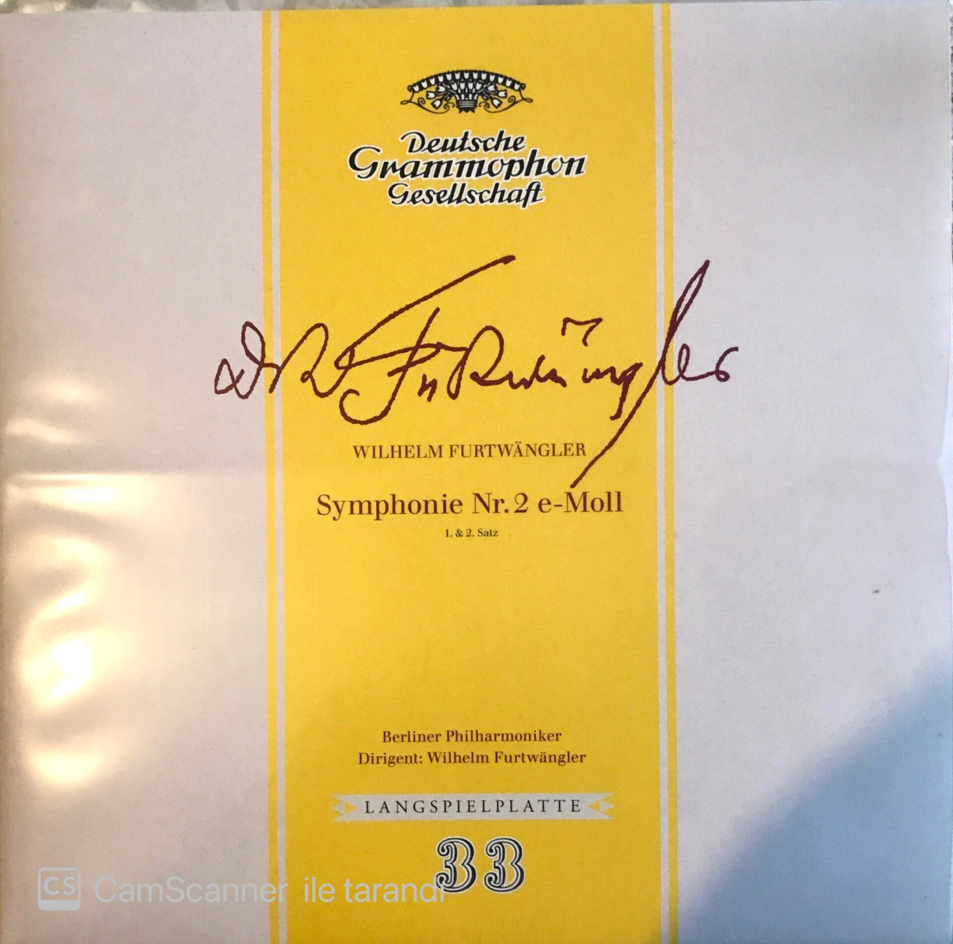 Wilhelm Furtwangler Symphonie Nr.2 e-Moll  1 & 2 Satz LP