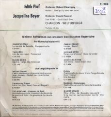 Edith Piaf & Jacqueline Boyer - Chanson/Welterfodge - 45'lik