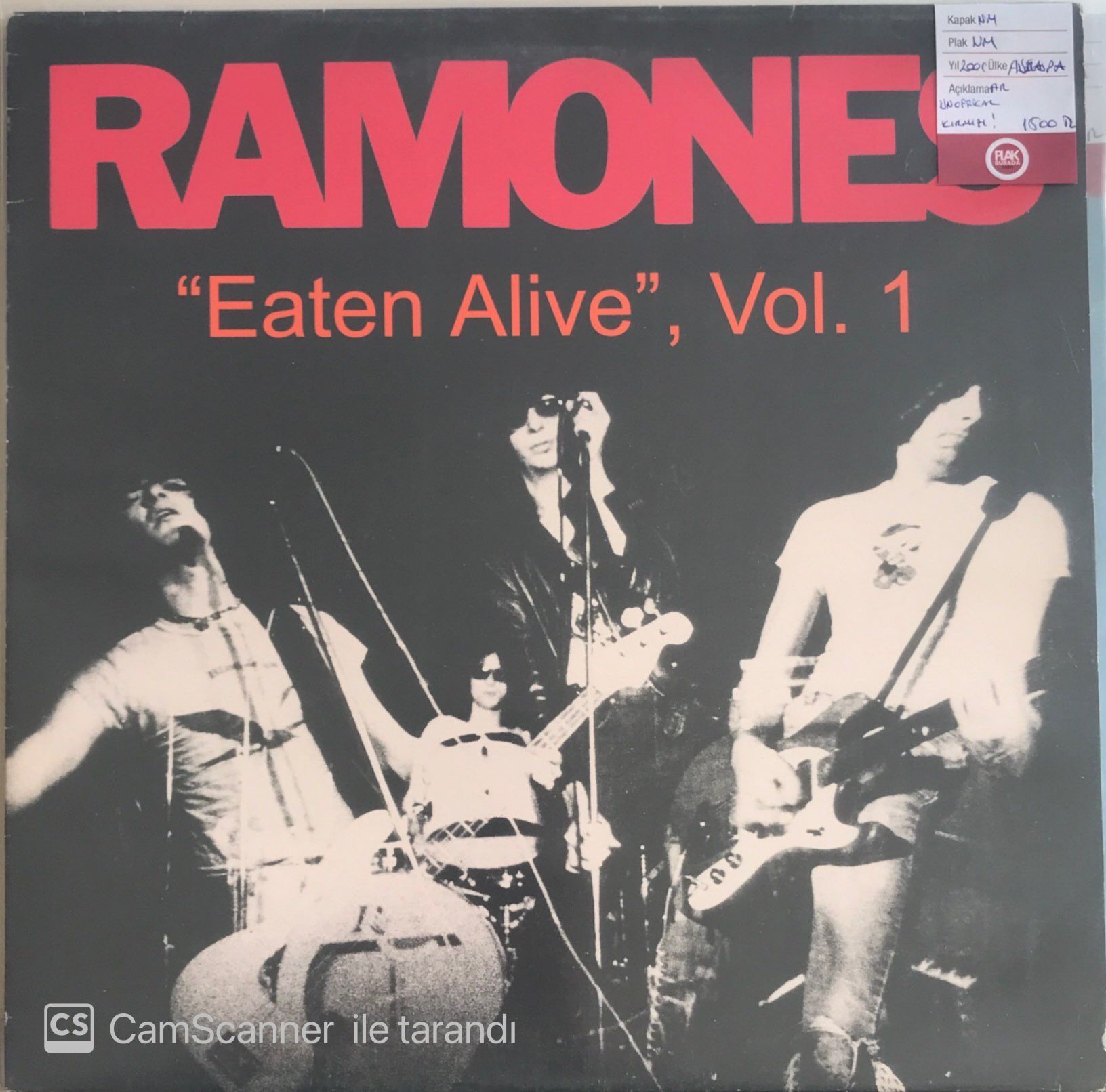Ramones - Eaten Alive , Vol. 1 LP (Kırmızı Baskı) (Korsan Baskı)