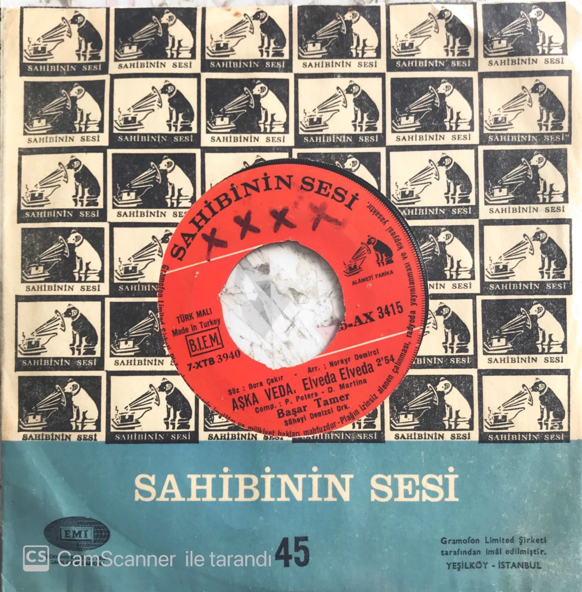 Başar Tamer - Yalnızım Ben Her An/Aşka Veda Elveda Elveda  - 45'lik