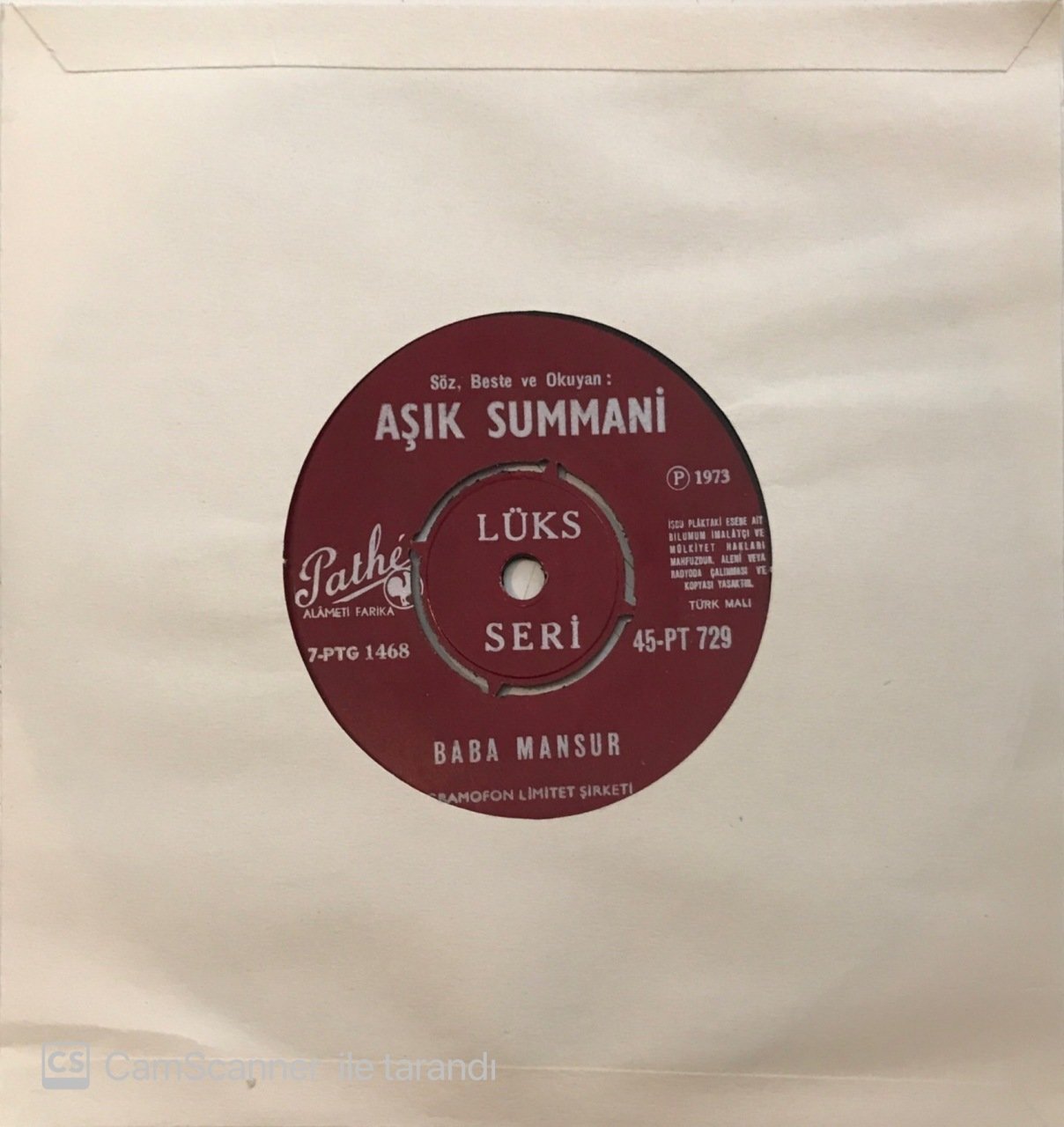 Aşık Summani Baba Mansur 45lik