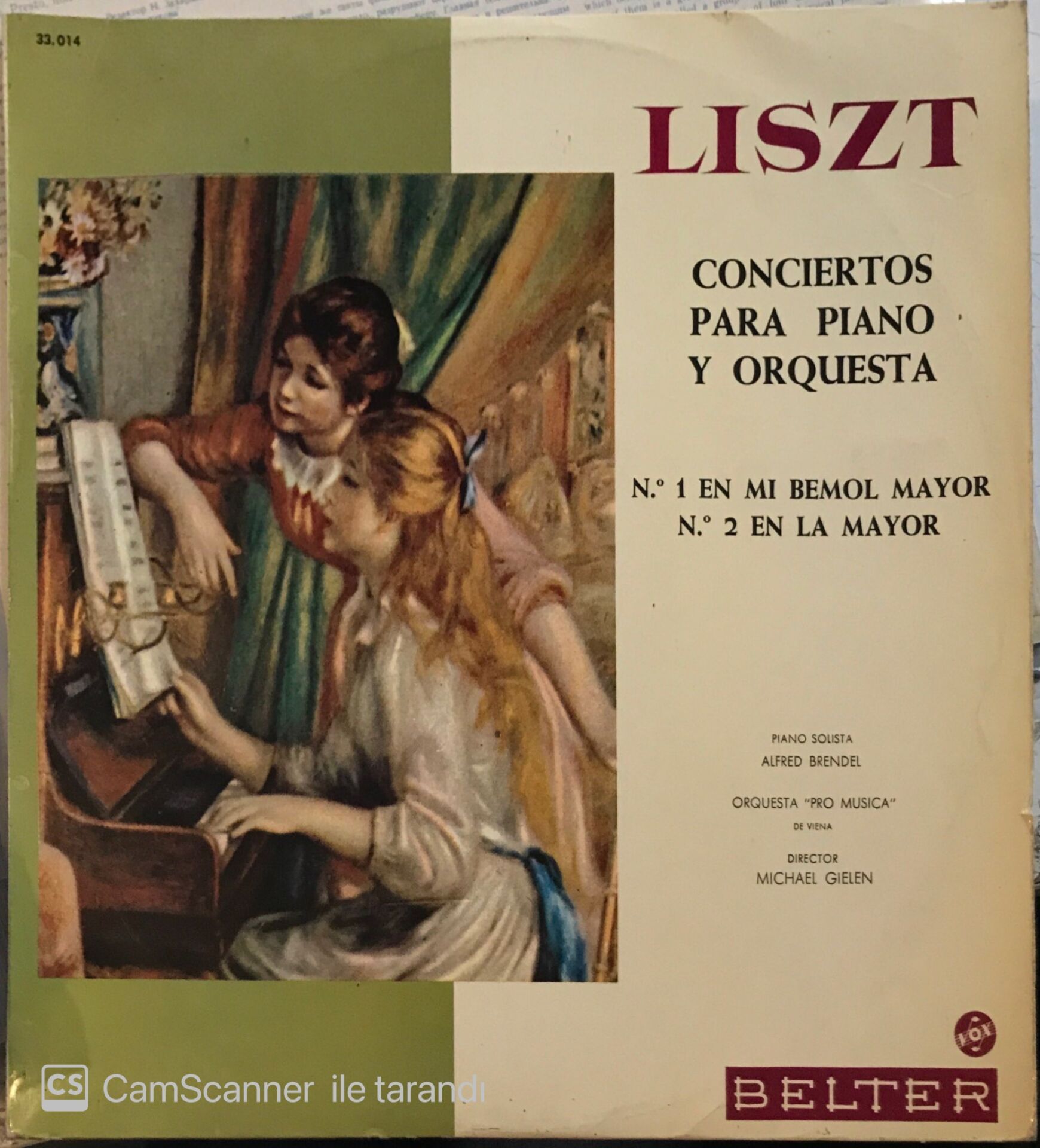Liszt Conciertos Para Piano Y Orquesta N.o1  En Mı Bemol Mayor N.o2 En La Mayor LP