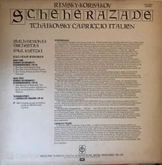 Rimsky Korsakov Scheherazade Tchaikovsky Capriccio Italien LP