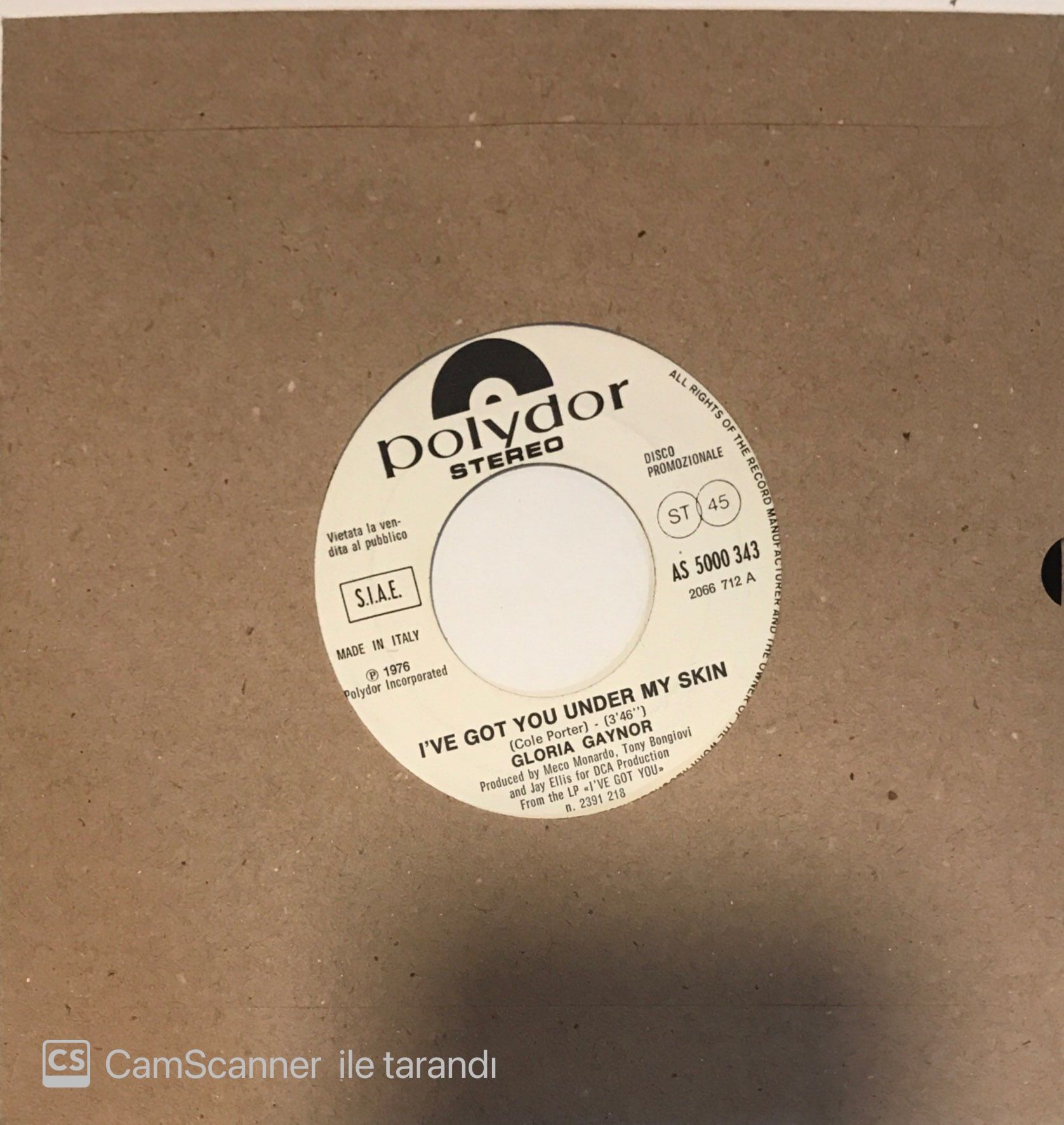 Gloria Gaynor I've Got You Under My Skin 45lik