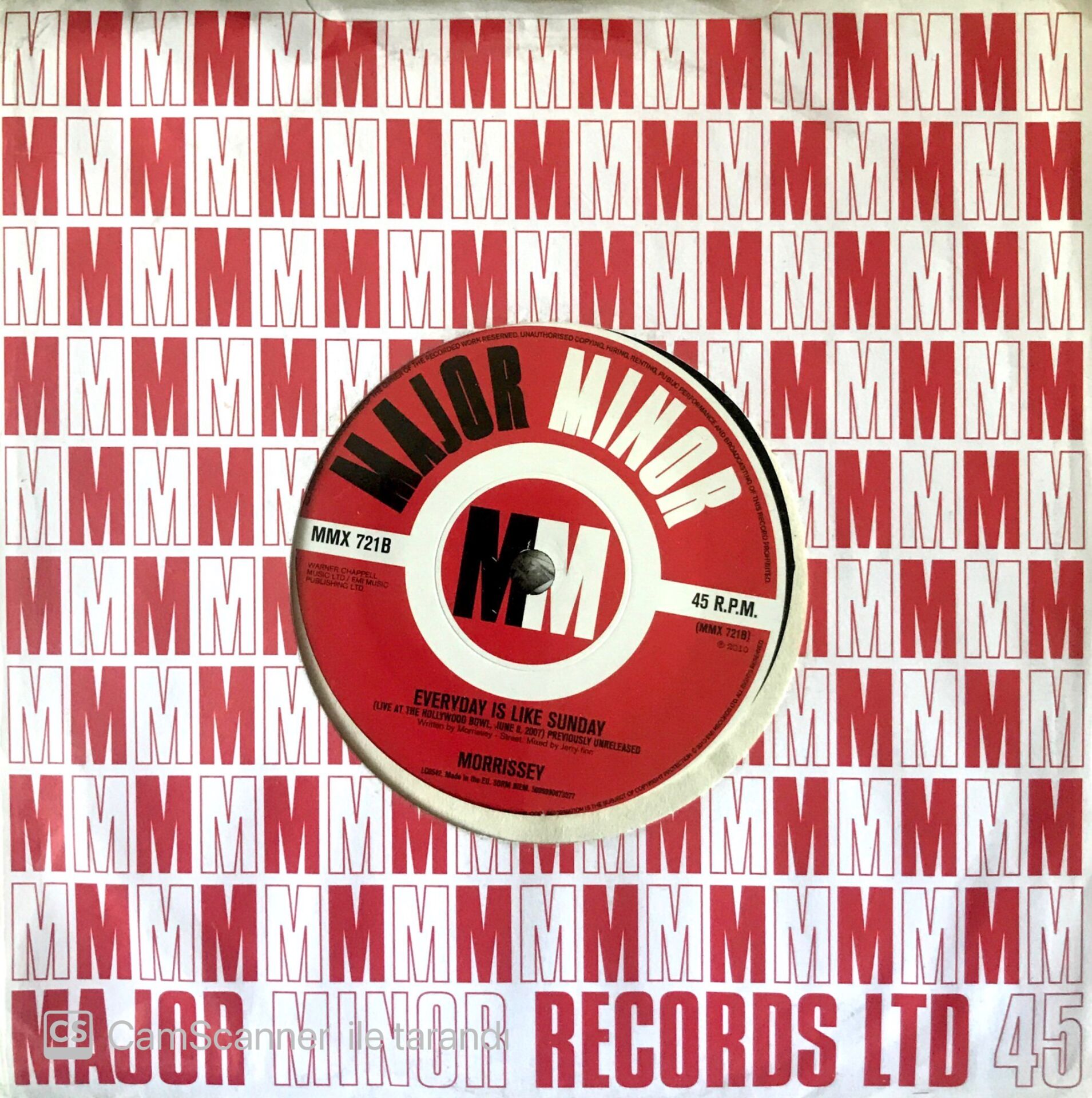 Morrisey / Everyday Is Like Sunday 45'lik