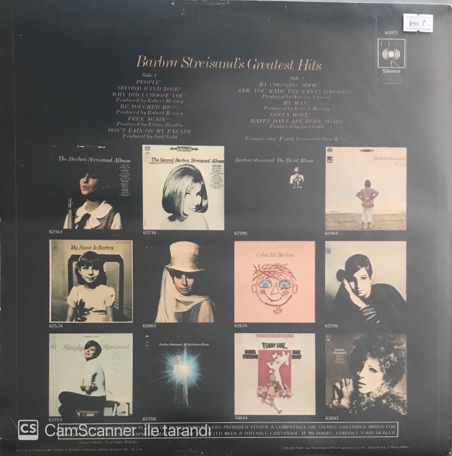 Barbra Streisand's Greatest Hits LP