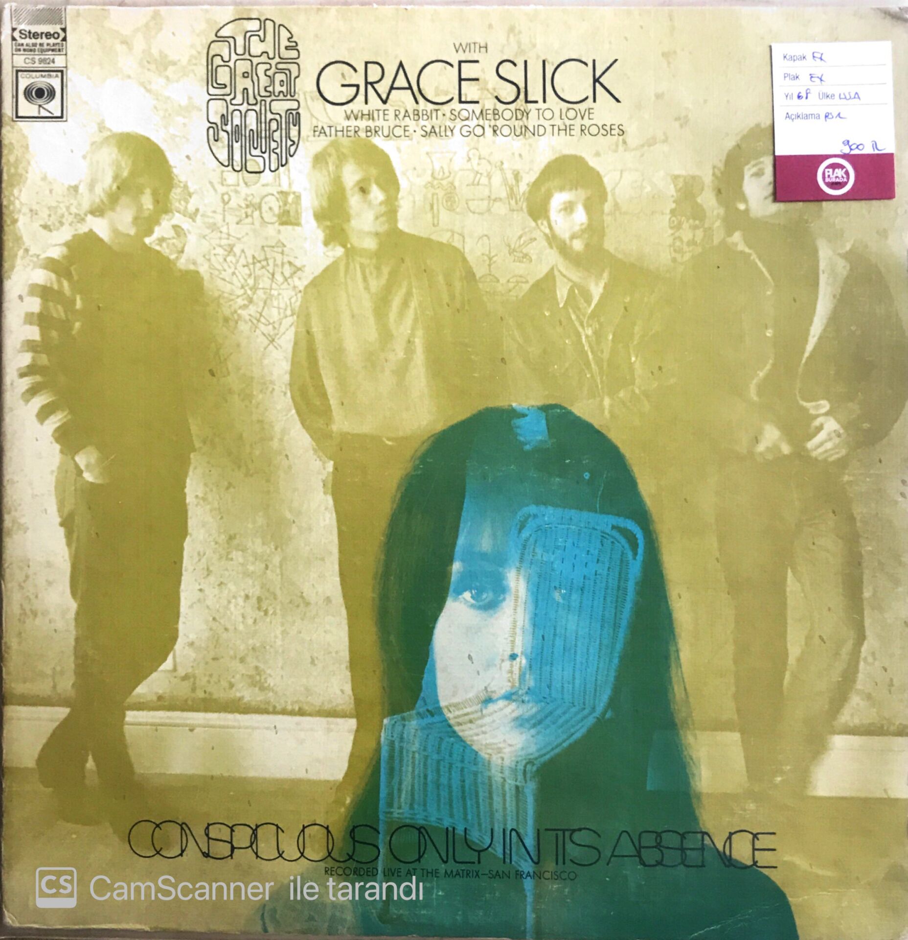 The Great Society with Grace Slick - Conspicuous Only In It's Absence - LP
