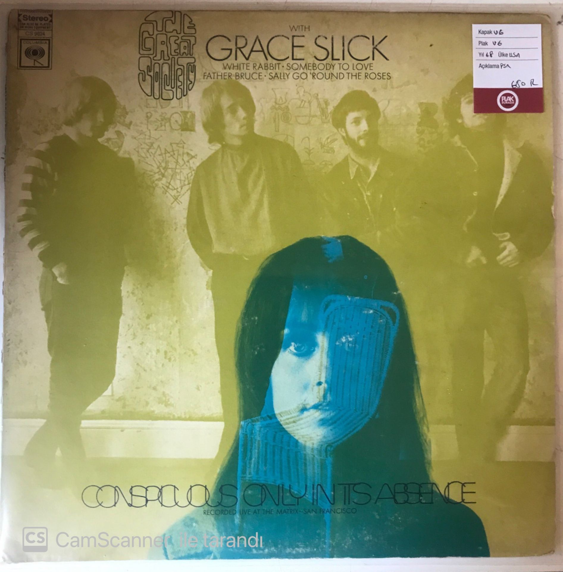 The Great Society with Grace Slick - Conspicuous Only İn İts Absence LP