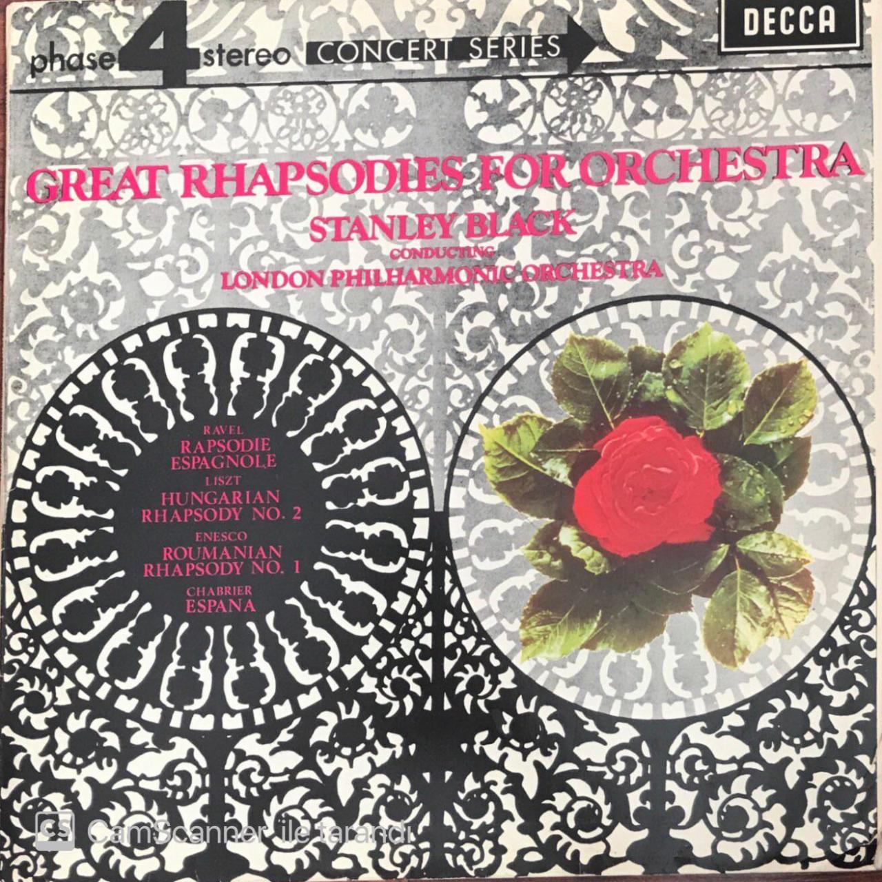 Great Rhapsodies For Orchestra Stanley Black Conducting London Philharmonic Orchestra LP
